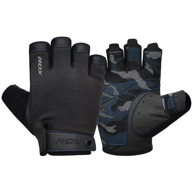 Рукавички для фітнесу RDX T2 Half Blue PLUS