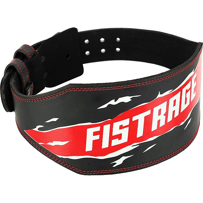 Пояс для тяжелой атлетики кожа
 FISTRAGE VL-4336 спинка-15см (Черный-красный)