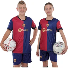 Розпродаж! Футбольна форма дитяча із символікою клубу BARCELONA домашня 2024 SP-SPORT CO-3719 105-160см