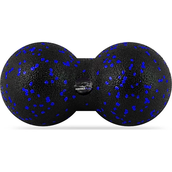 Набір для масажу та йоги PowerPlay PP_4093 EPP (3 м'ячики + валик масажер 15*5,3см.) Blue + резинка 7,5кг.