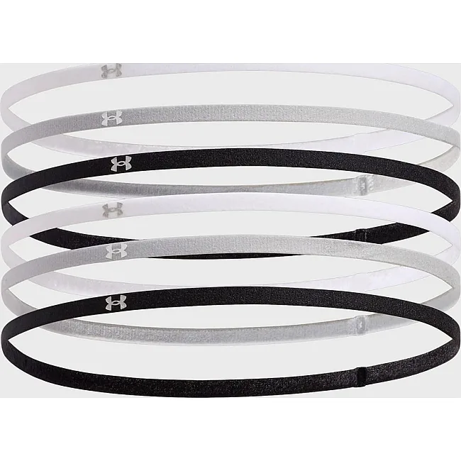 Повязка на голову женская UNDER ARMOUR W MINI ELASTIC 6PK белый, серый, черный