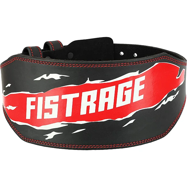 Пояс для тяжелой атлетики кожа
 FISTRAGE VL-4336 спинка-15см (Черный-красный)