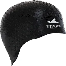 Шапочка для бассейна силиконовая на длинные волосы YINGFA C0061 (Черный)