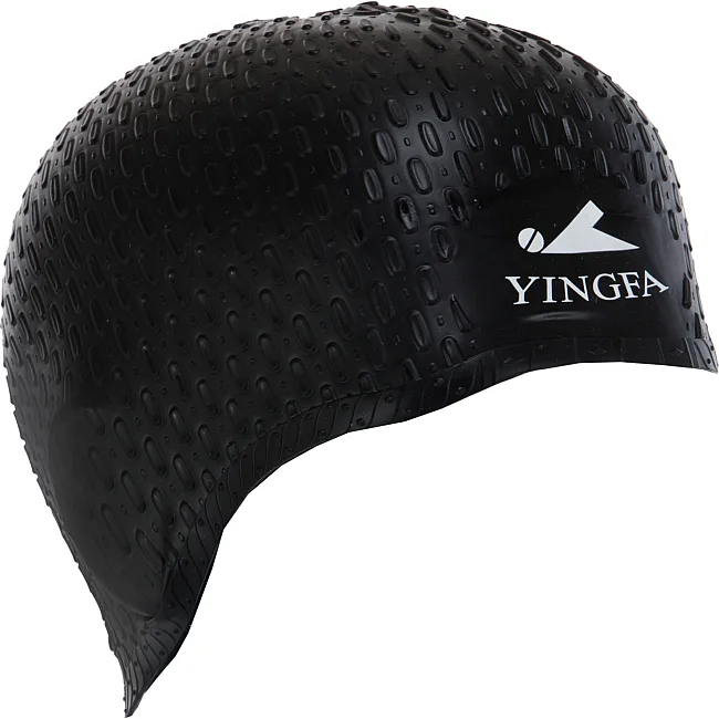 Шапочка для бассейна силиконовая на длинные волосы YINGFA C0061 (Черный)