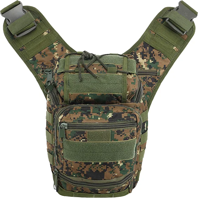 Тактическая сумка через плечо MILITARY RANGERS ZK-9112 30x23x13см 9л (Камуфляж Woodland)