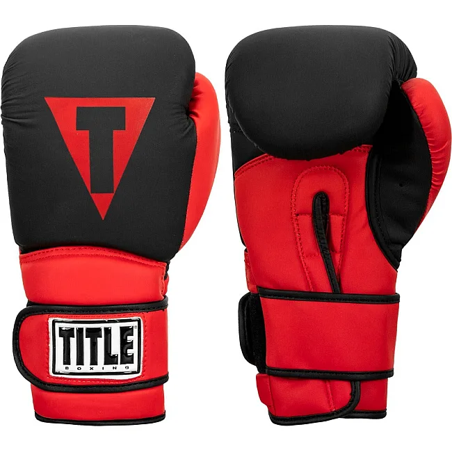 Боксерские перчатки TITLE Boxing Guts and Glory Black/Red (бинты 4м. в комплекте)