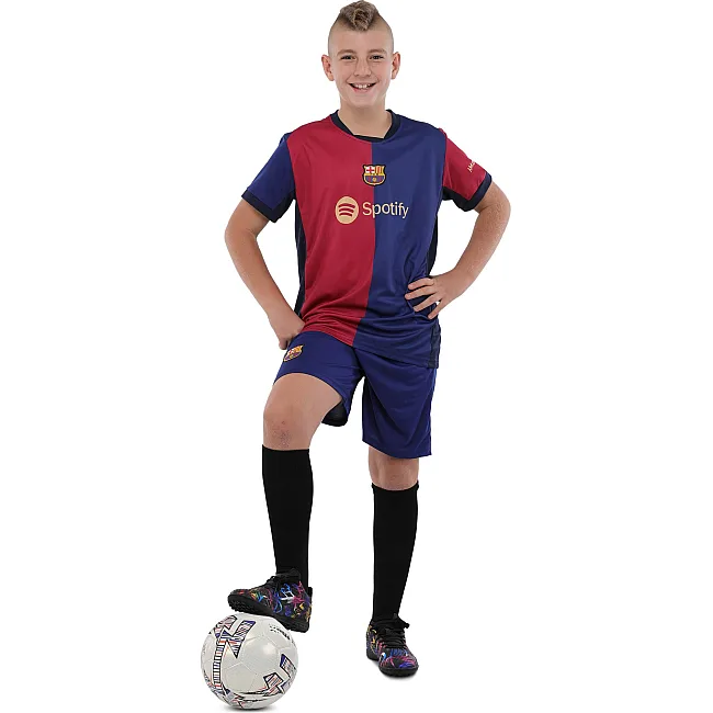 Футбольна форма дитяча із символікою клубу BARCELONA домашня 2024 SP-SPORT CO-3719 105-160см