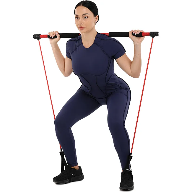 Палка гимнастическая с эспандерами Gym Stick для фитнеса SP-SPORT
 F-932 1м