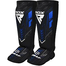 Защита для голеней и стоп RDX NEOPRENE SHIN INSTEP IMMAF-1-BLUE