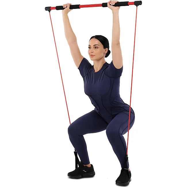 Палка гимнастическая с эспандерами Gym Stick для фитнеса SP-SPORT
 F-932 1м