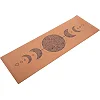 Коврик для йоги Пробковый каучуковый двухслойный Yoga mat RECORD
 FI-7156-9 183x61мx0.4cм с принтом Лунный Цикл