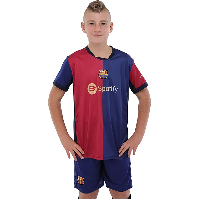 Футбольна форма дитяча із символікою клубу BARCELONA домашня 2024 SP-SPORT CO-3719 105-160см