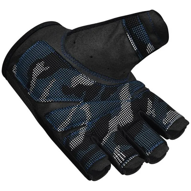 Рукавички для фітнесу RDX T2 Half Blue PLUS