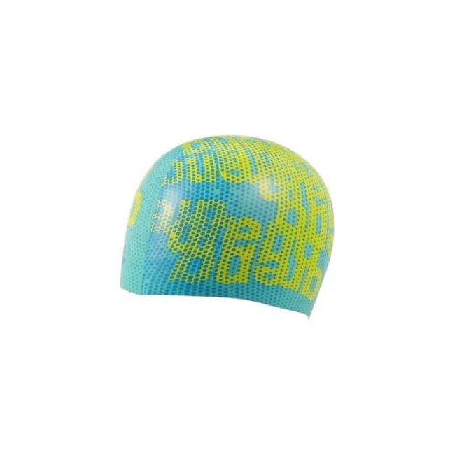 Шапочка для плавания Arena PRINT JR голубой, желтый