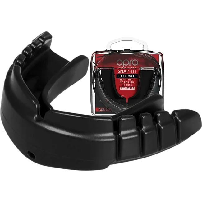 Боксерская капа OPRO Snap-Fit Braces под брекеты взрослая (возраст 11+) Black