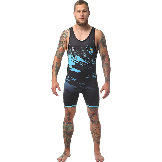 Борцовское трико PERESVIT Turmoil Adults Wrestling Singlet Blue Black