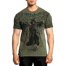 Футболка мужская AFFLICTION Scarecrow Military Green Lava Wash
