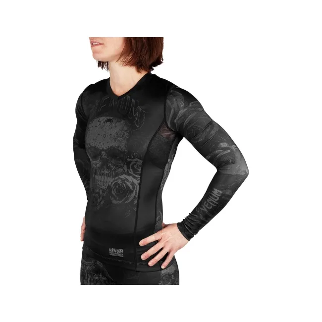 Рашгард жіночий VENUM Santa Muerte 3.0s Long Sleeves Black Black