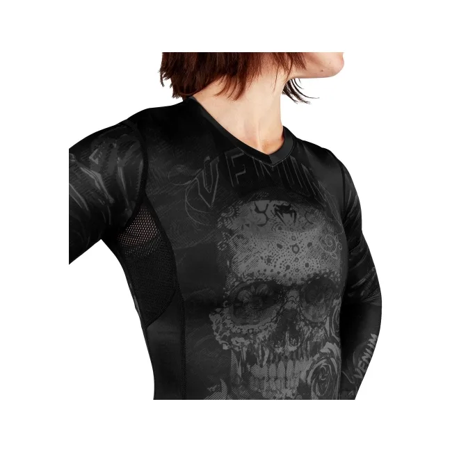 Рашгард жіночий VENUM Santa Muerte 3.0s Long Sleeves Black Black