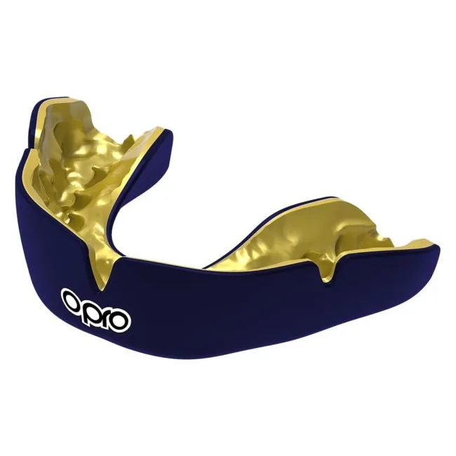 Капа для бокса с индивидуальной подгонкой OPRO Instant Custom Fit Single Color Dark Blue Gold