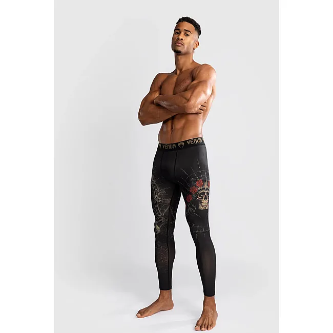 Легінси чоловічі VENUM Santa Muerte 5.0 Men's Deep Black Gold