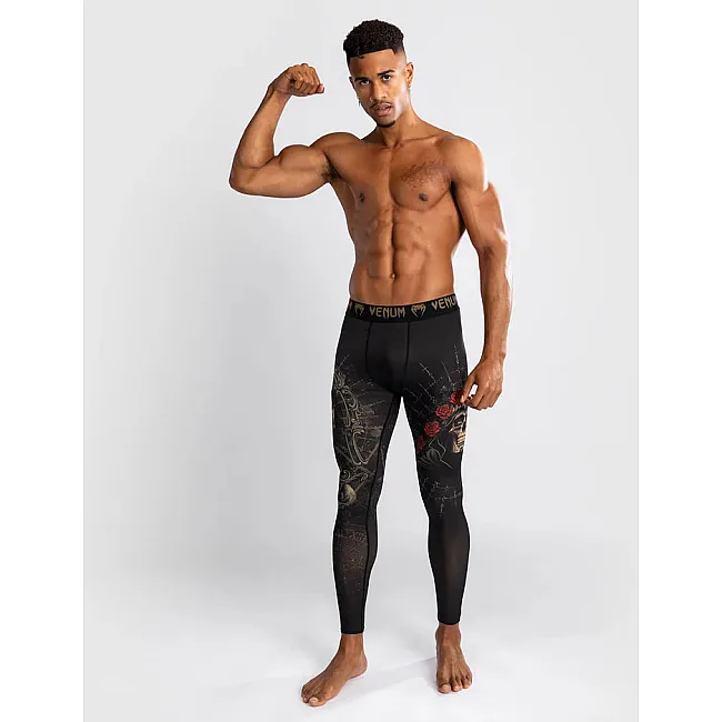 Легінси чоловічі VENUM Santa Muerte 5.0 Men's Deep Black Gold