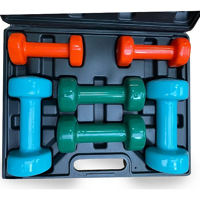 Набор гантелей в кейсе 12 кг. POWERPLAY 4118 Fitness Dumbells (2шт*1кг. 2шт*2кг. 2шт*3кг.)
