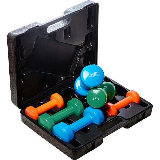 Набор гантелей в кейсе 12 кг. POWERPLAY 4118 Fitness Dumbells (2шт*1кг. 2шт*2кг. 2шт*3кг.)
