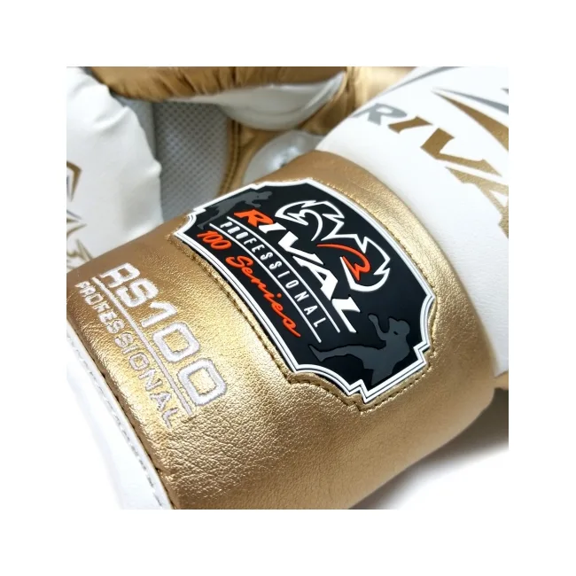Рукавички боксу RIVAL RS100 Professional White Gold