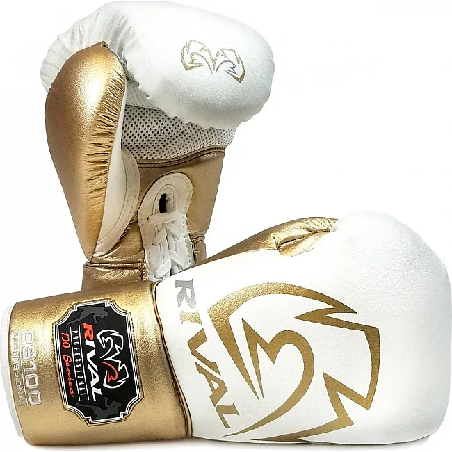 Рукавички боксу RIVAL RS100 Professional White Gold