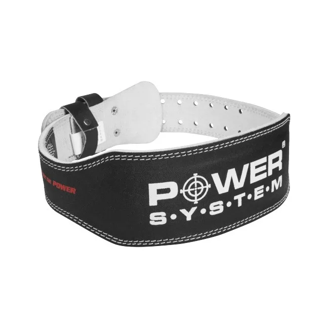 Пояс для становой тяги POWER SYSTEM PS-3250 Power Basic кожаный Black