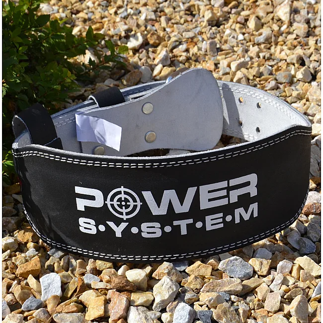 Пояс для становой тяги POWER SYSTEM PS-3250 Power Basic кожаный Black