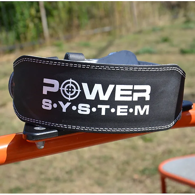 Пояс для становой тяги POWER SYSTEM PS-3250 Power Basic кожаный Black