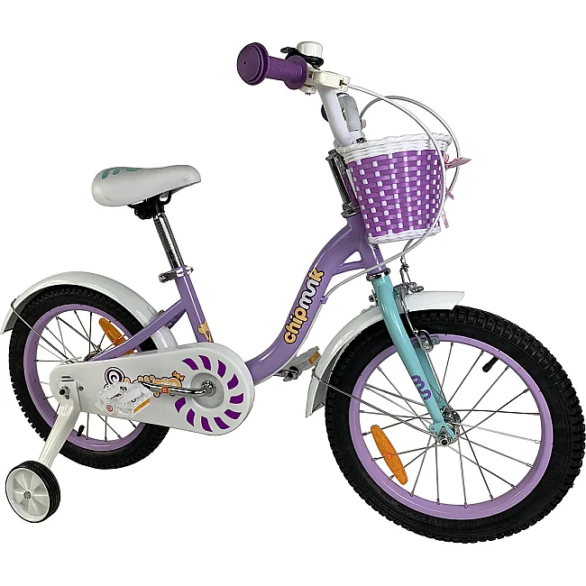 Велосипед для девочки ROYALBABY Chipmunk MM Girls 18", OFFICIAL UA, фиолетовый
