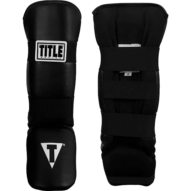 Захист гомілки та стопи TITLE Boxing Vinyl Shin-Instep Guards 2.0 Black дорослі