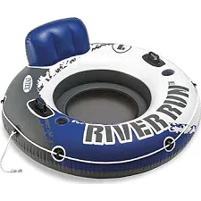 Коло надувне зі спинкою Intex 58825 River Run синьо-сіре, 135 x 45 см