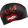 Двухсторонняя шапочка для плавания силиконовая для взрослых MADWAVE It bites reversible M055430 (Черный-золотой)