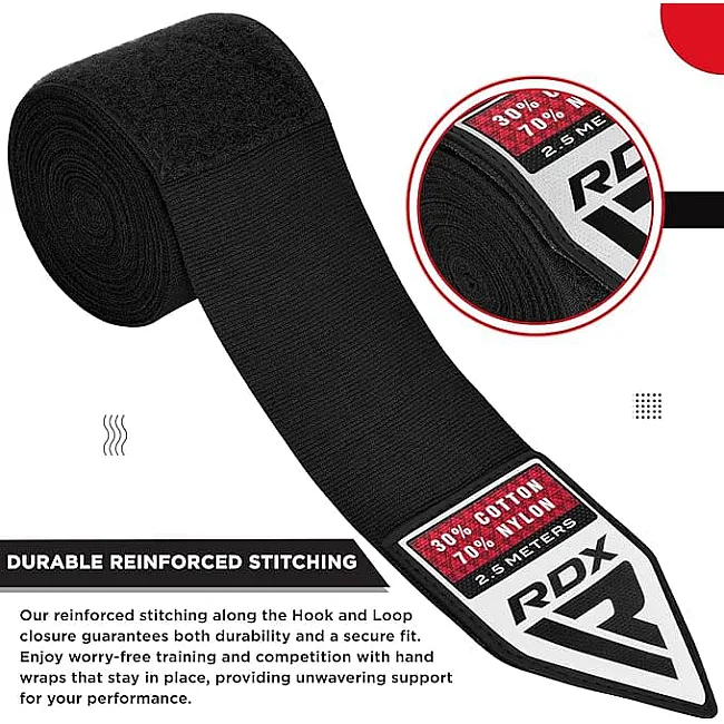 Бинти RDX HAND WRAPS 2.5 METER чорний (для дітей) 2,5 м