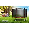 Батут Neo-Sport с наружной сеткой 252 см черно-красный