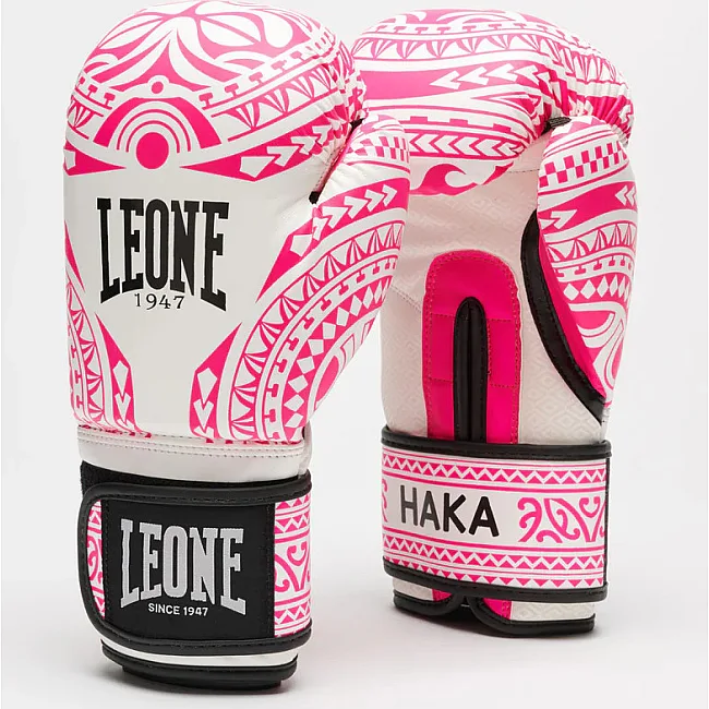 Боксерські рукавиці Leone GN329 HAKA White/Pink