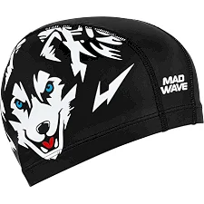 Шапочка для бассейна текстильная MADWAVE Husky M058301 (Черный)