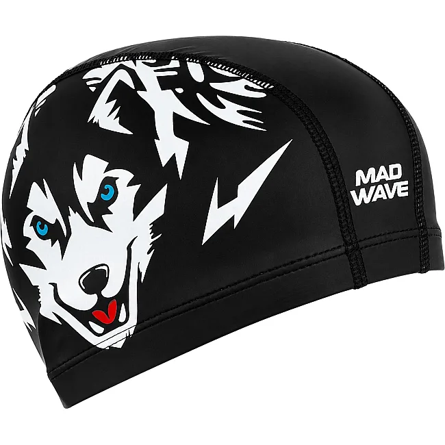 Шапочка для бассейна текстильная MADWAVE Husky M058301 (Черный)