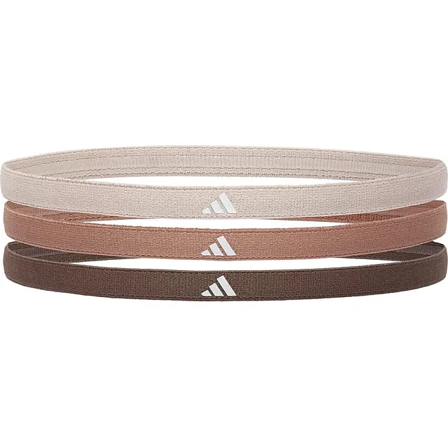 Повязки на голову женские Adidas Hairbands 3pk коричневый, бежевый, темно-коричневый