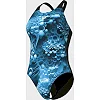 Купальник закрытый для женщин Arena BLUE FLOWERS SWIMSUIT V BACK синий, черный