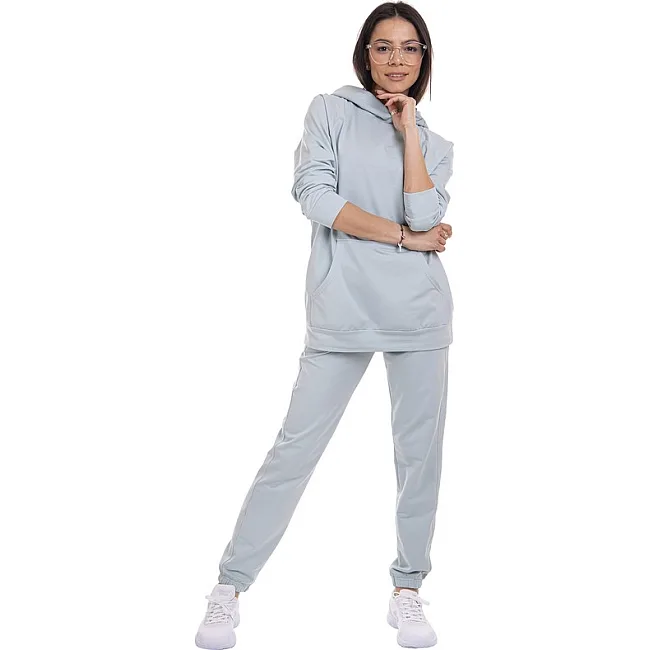 Спортивный костюм женский худи и брюки джоггеры STIMMAMA Багрус CO-2974 (Джинсовый)