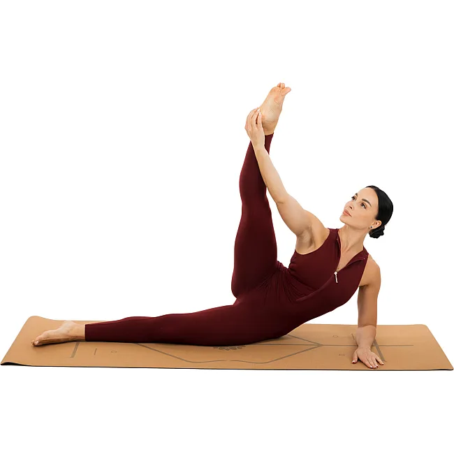 Распродажа! Коврик для йоги Пробковый каучуковый двухслойный Yoga mat RECORD FI-7156-10 183x61мx0.4cм