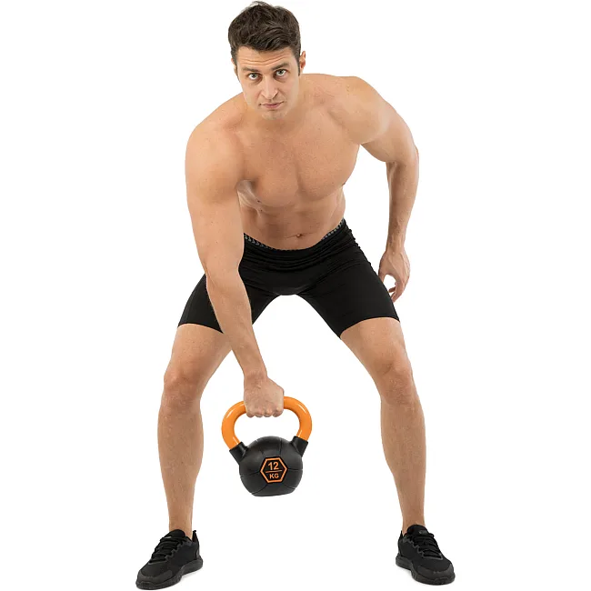 Гиря тренировочная цельная
 с окрашенной ручкой LiveUp Urethane competition kettlebell UAZE5336-12 вес 12кг