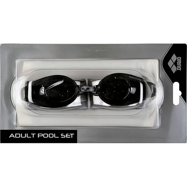 Комплект (очки+шапочка) Arena POOL SET черный, белый