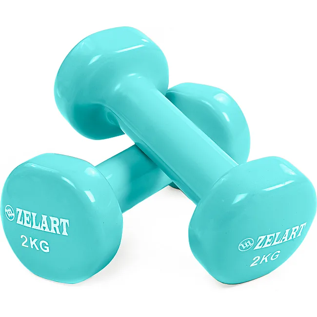 Гантели для фитнеса виниловые ZELART
 Beauty TA-5225-2 2шт 2кг (Бирюзовый)