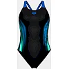 Купальник закрытый для женщин Arena BREATH SWIMSUIT V BACK LB синий, черный, бирюзовый